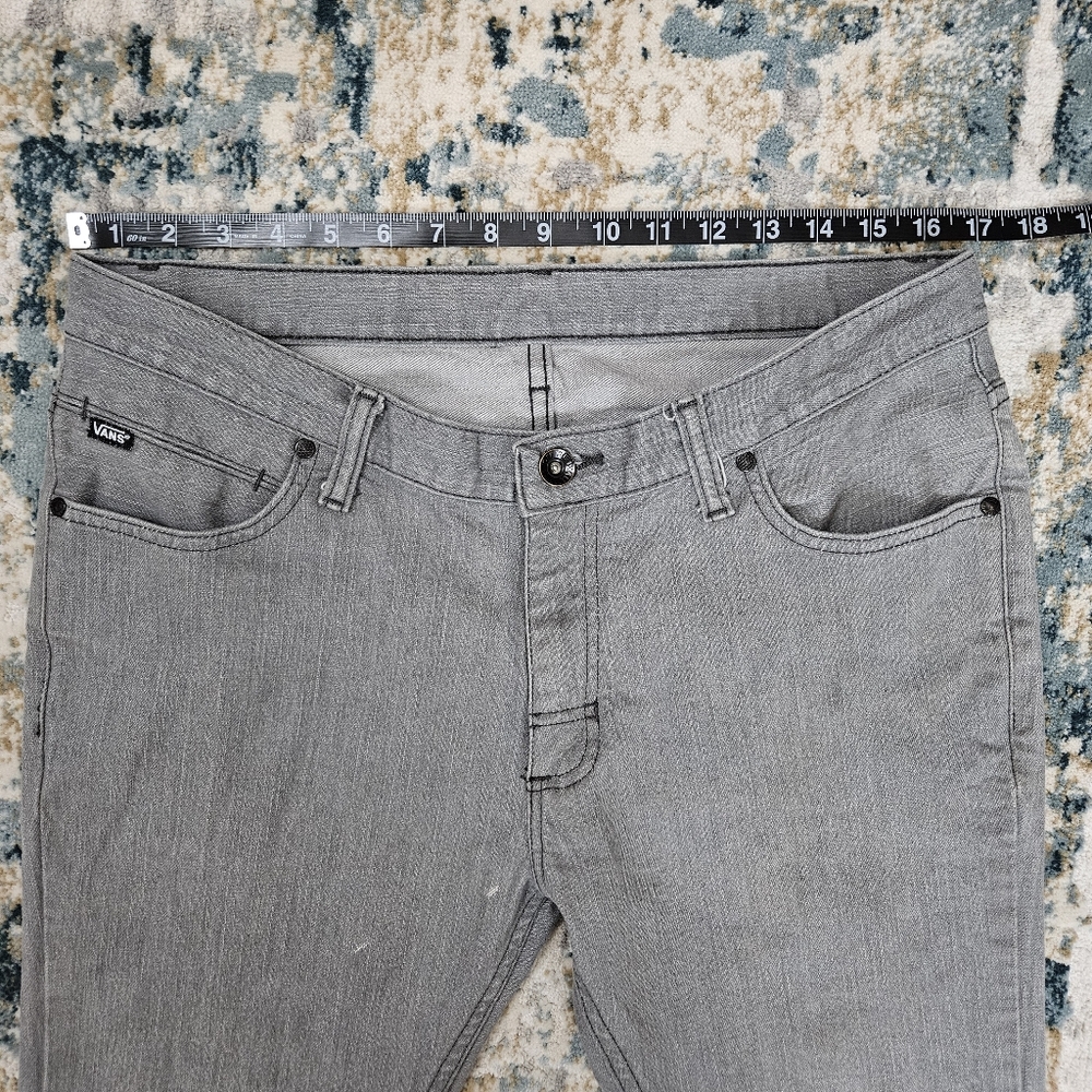 Vans Mens Skinny Jeans 32 x 32 Gray Stretch Denim Off The Wall Skate Style - Picture 6 of 10